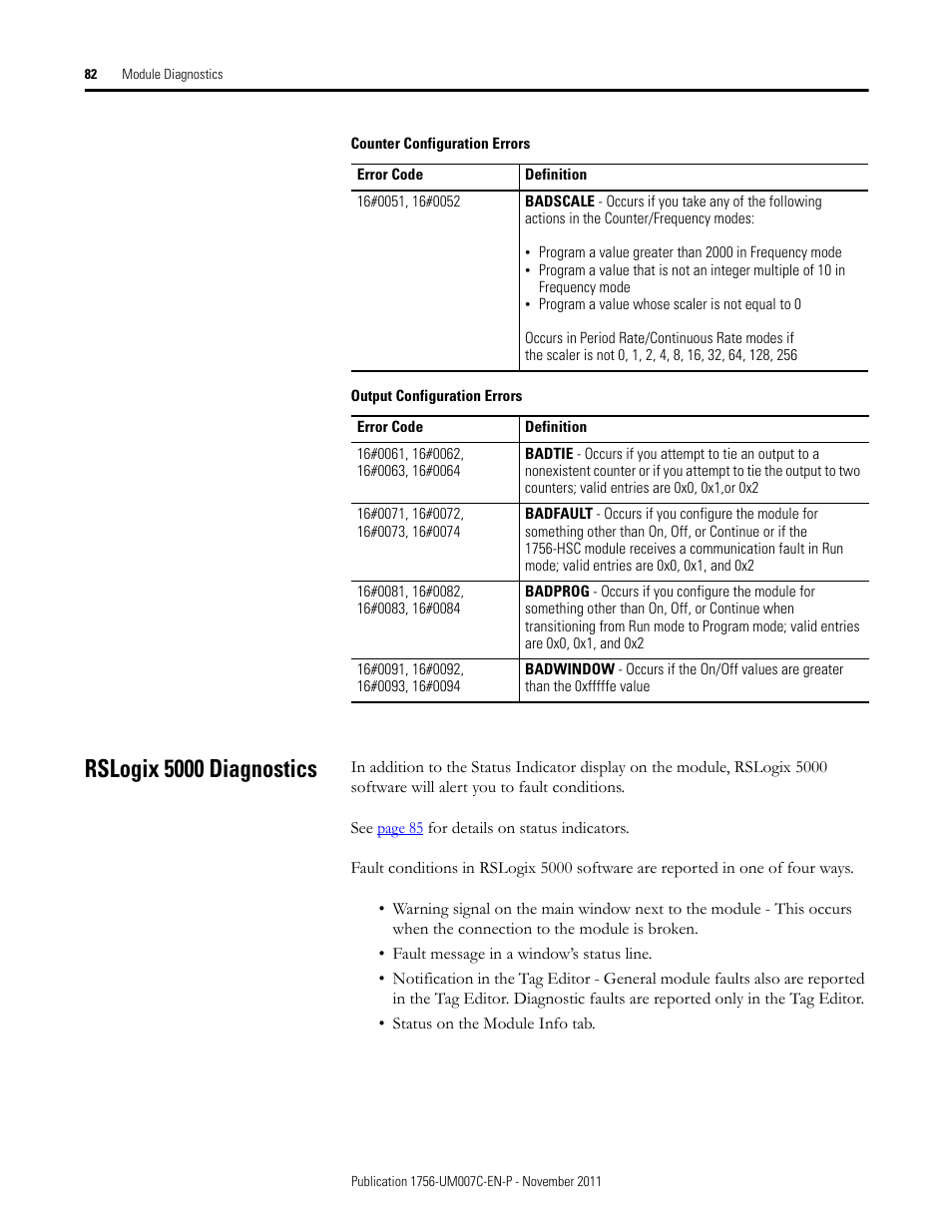 Rslogix 5000 diagnostics | Rockwell Automation 1756-HSC ControlLogix High Speed Counter Module User Manual | Page 82 / 128