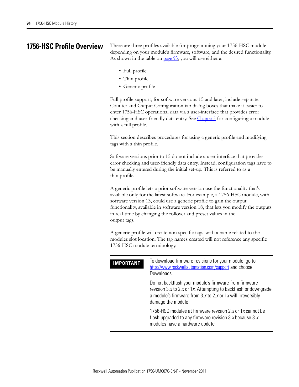 1756-hsc profile overview | Rockwell Automation 1756-HSC ControlLogix High Speed Counter Module User Manual | Page 94 / 128
