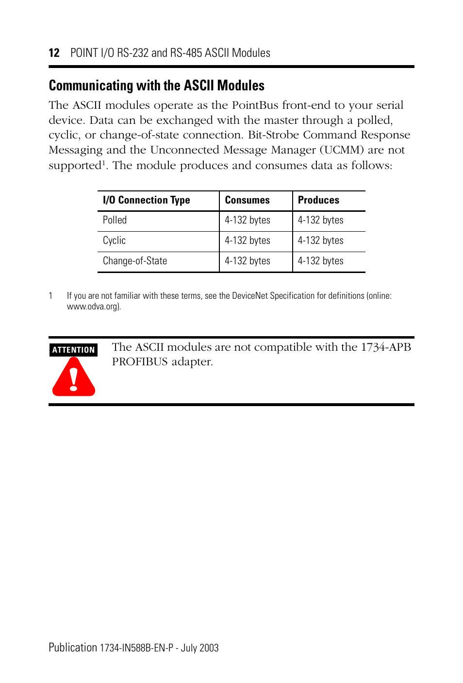 Communicating with the ascii modules | Rockwell Automation 1734-485ASC POINT I/O RS-232 and RS-485 ASCII Modules Installation Instructions User Manual | Page 12 / 24