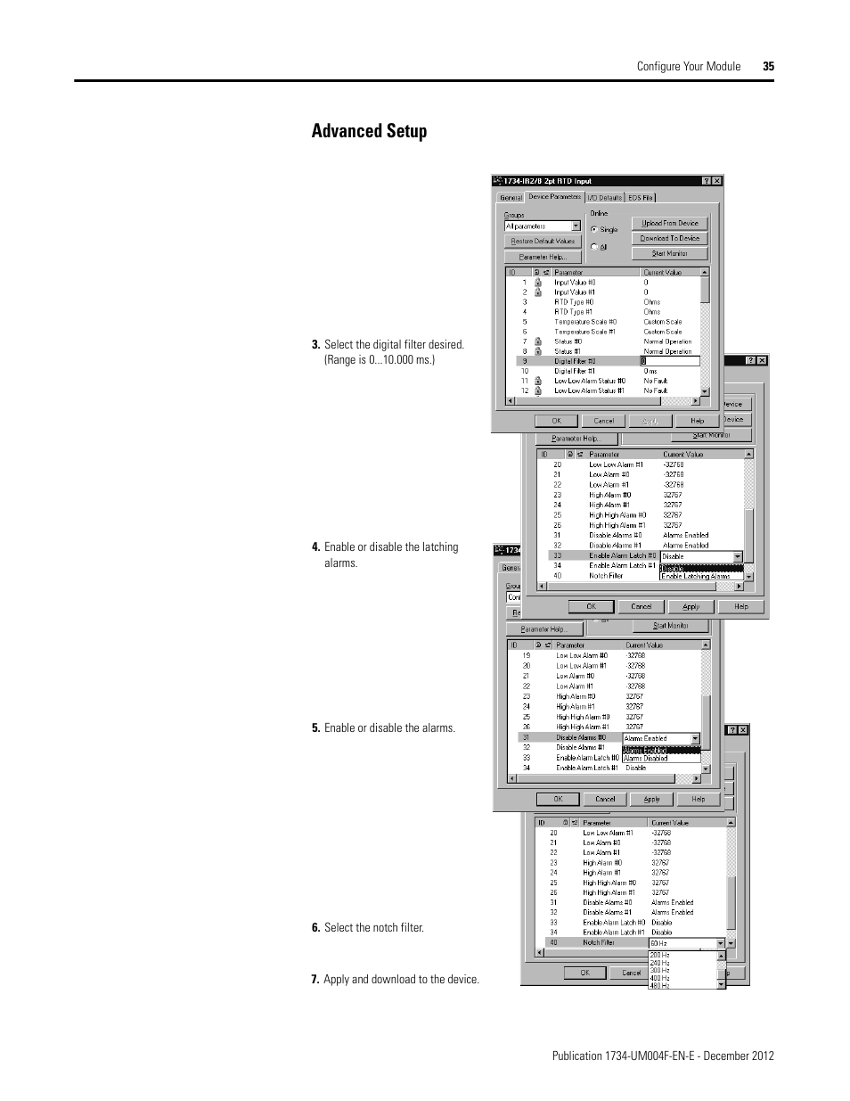 Advanced setup | Rockwell Automation 1734-IT2I Thermocouple and RTD Input Module User Manual User Manual | Page 45 / 84