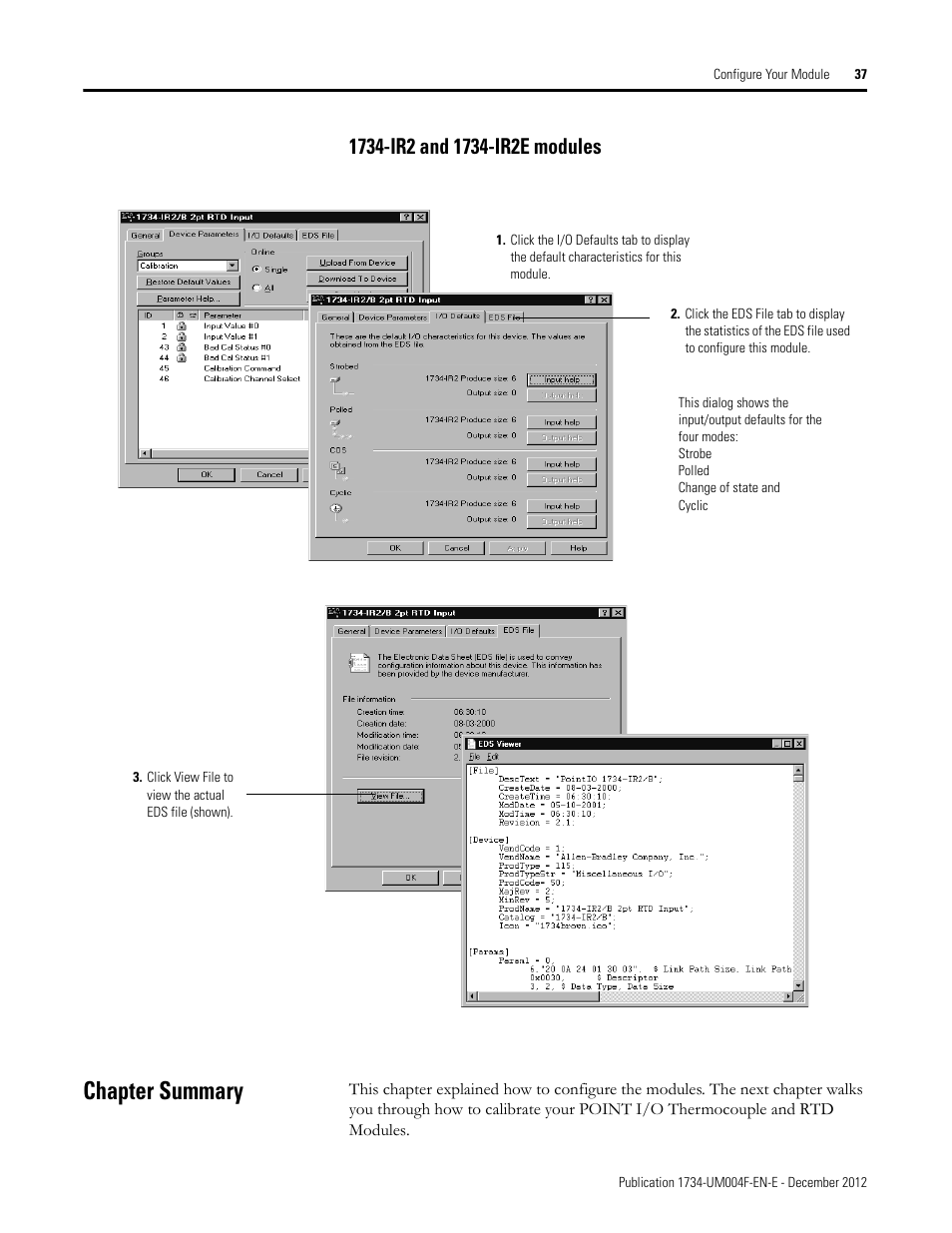 1734-ir2 and 1734-ir2e modules, Chapter summary | Rockwell Automation 1734-IT2I Thermocouple and RTD Input Module User Manual User Manual | Page 47 / 84