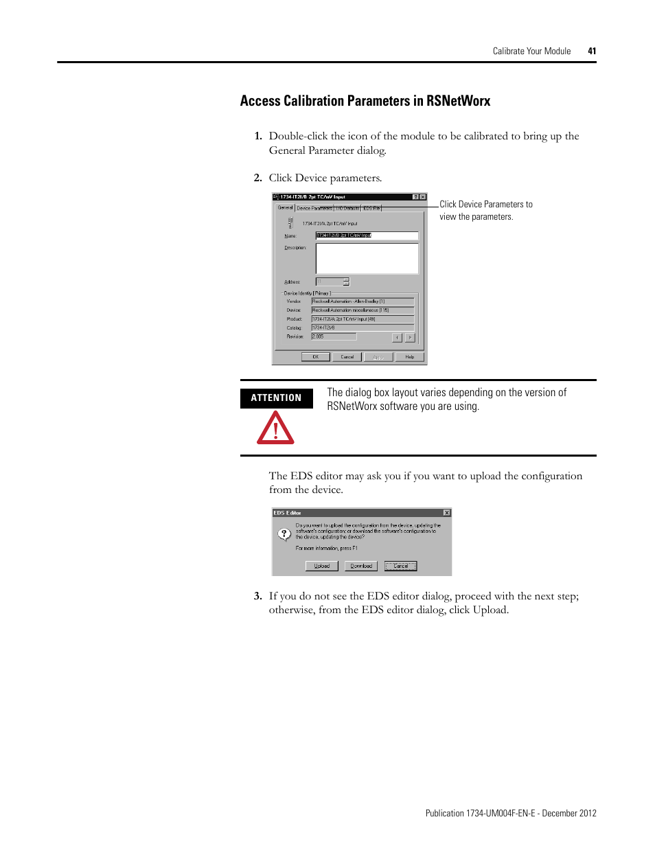 Access calibration parameters in rsnetworx | Rockwell Automation 1734-IT2I Thermocouple and RTD Input Module User Manual User Manual | Page 51 / 84