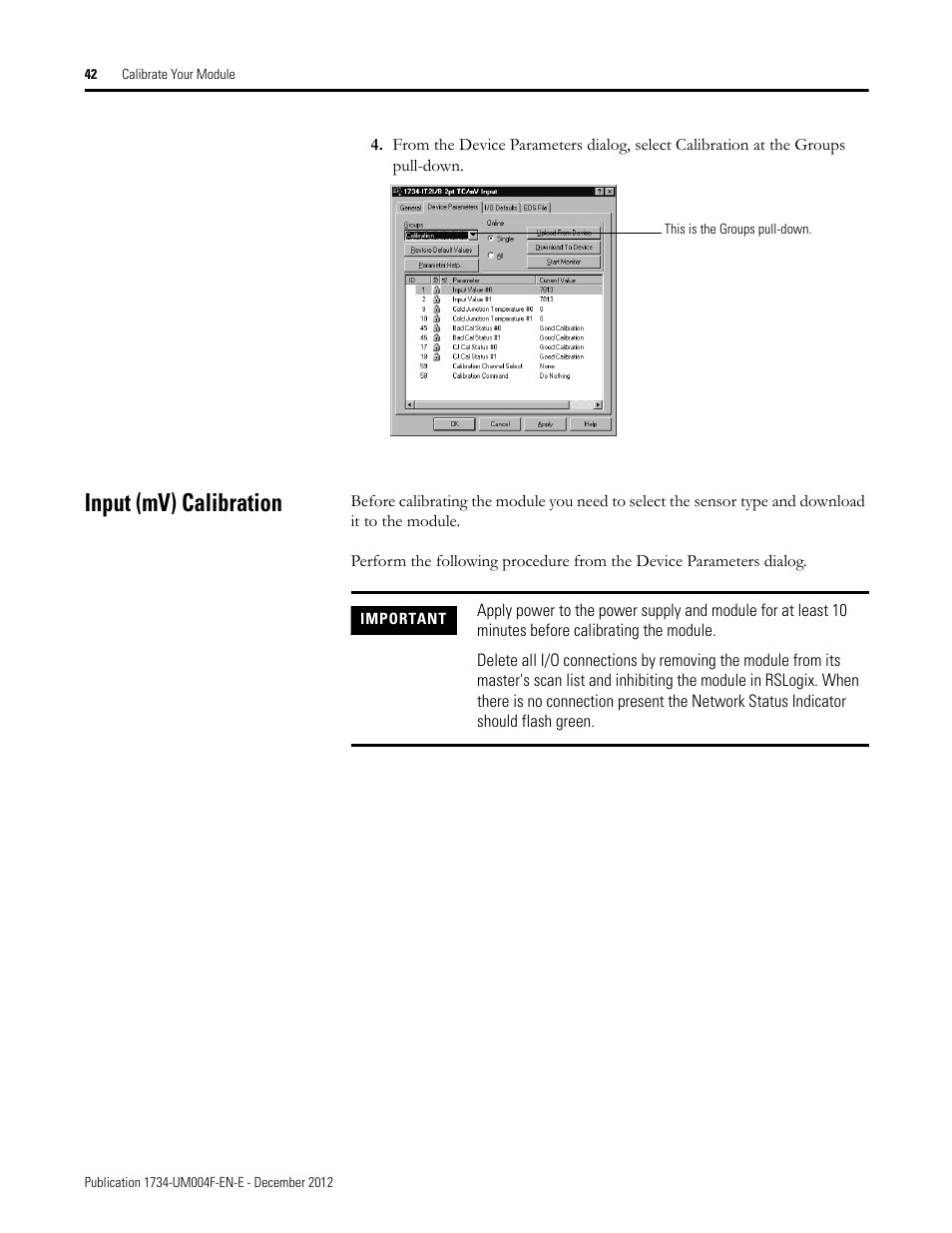 Input (mv) calibration | Rockwell Automation 1734-IT2I Thermocouple and RTD Input Module User Manual User Manual | Page 52 / 84