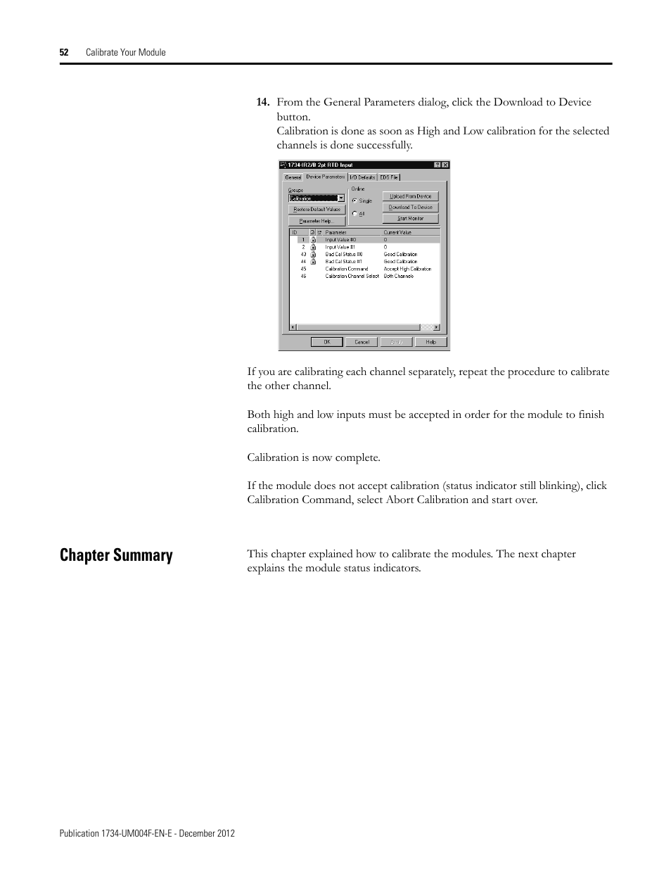 Chapter summary | Rockwell Automation 1734-IT2I Thermocouple and RTD Input Module User Manual User Manual | Page 62 / 84