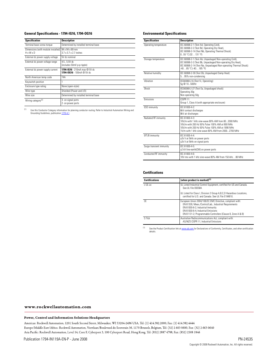 Back cover | Rockwell Automation 1794-IG16_OG16 FLEX I/O 5V dc TTL Digital Input and Output Modules User Manual | Page 4 / 4