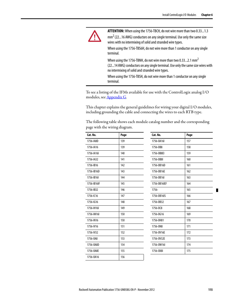 Rockwell Automation 1756-XXXX ControlLogix Digital I/O Modules User Manual | Page 115 / 258