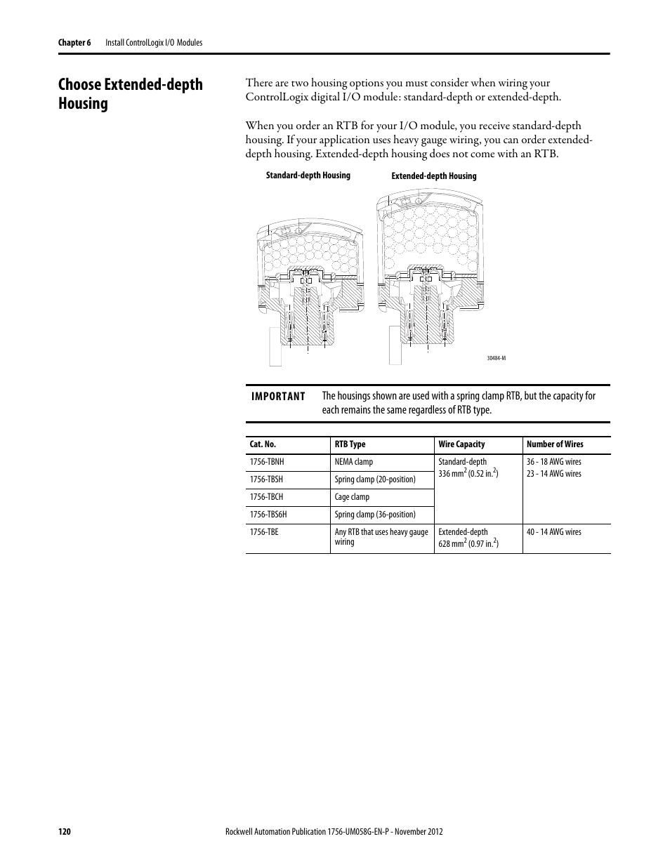 Choose extended-depth housing | Rockwell Automation 1756-XXXX ControlLogix Digital I/O Modules User Manual | Page 120 / 258