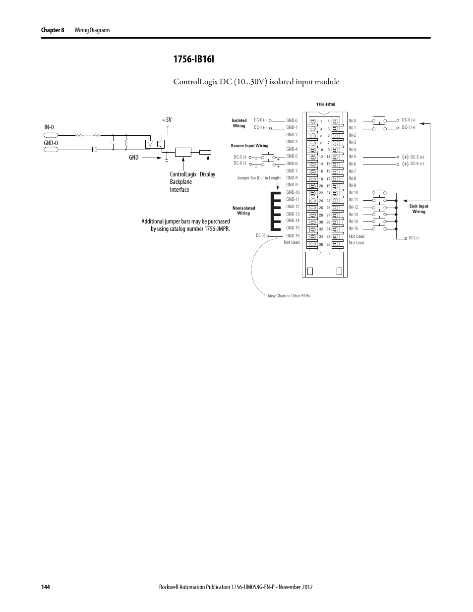 1756-ib16i, Controllogix dc (10 v) isolated input module | Rockwell Automation 1756-XXXX ControlLogix Digital I/O Modules User Manual | Page 144 / 258