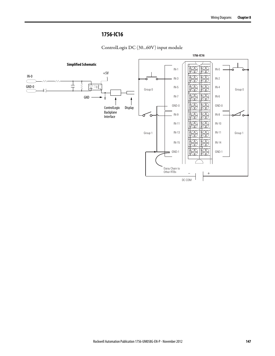 1756-ic16, Controllogix dc (30 v) input module | Rockwell Automation 1756-XXXX ControlLogix Digital I/O Modules User Manual | Page 147 / 258