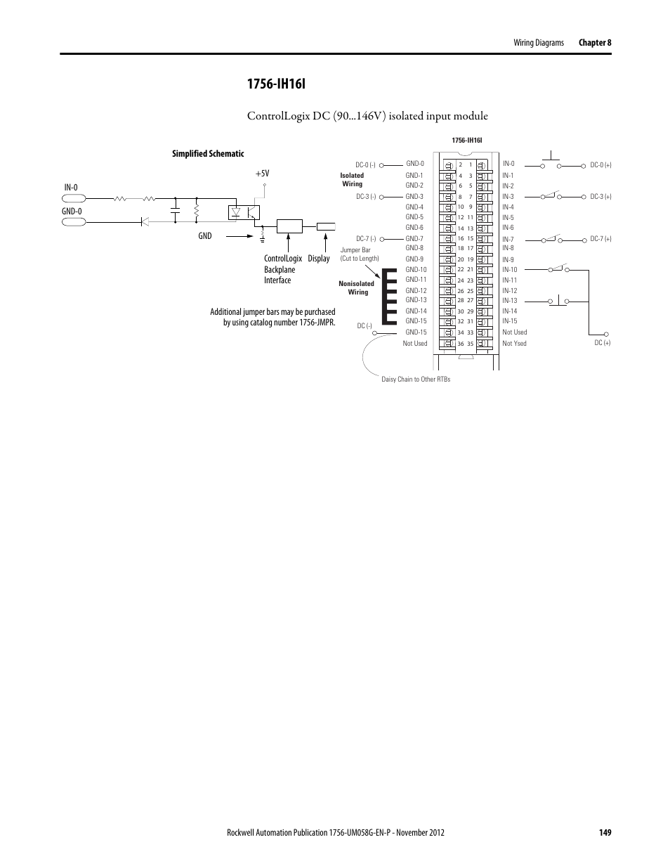 1756-ih16i, Controllogix dc (90 v) isolated input module | Rockwell Automation 1756-XXXX ControlLogix Digital I/O Modules User Manual | Page 149 / 258