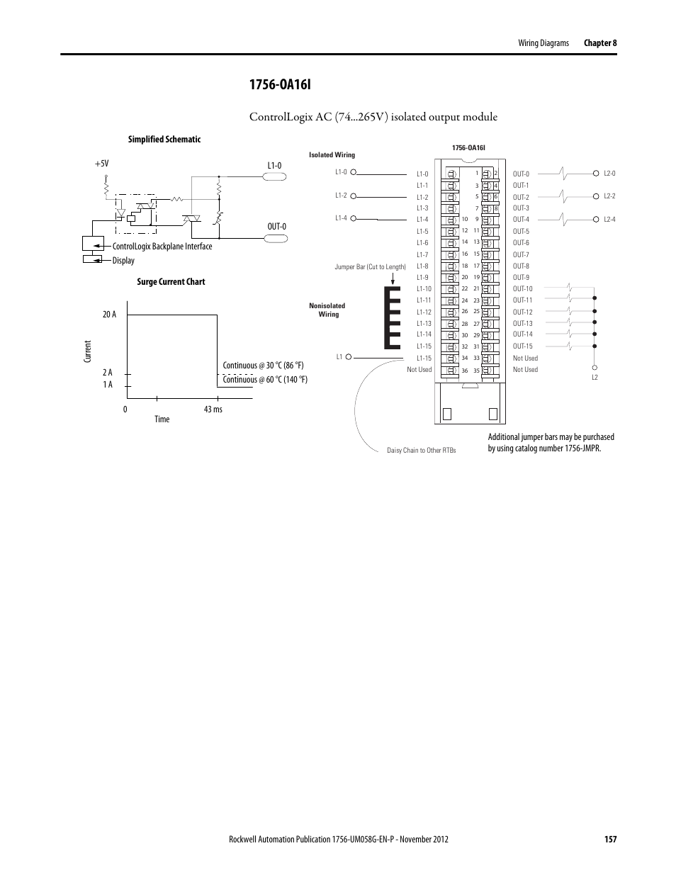 1756-oa16i, Controllogix ac (74 v) isolated output module | Rockwell Automation 1756-XXXX ControlLogix Digital I/O Modules User Manual | Page 157 / 258