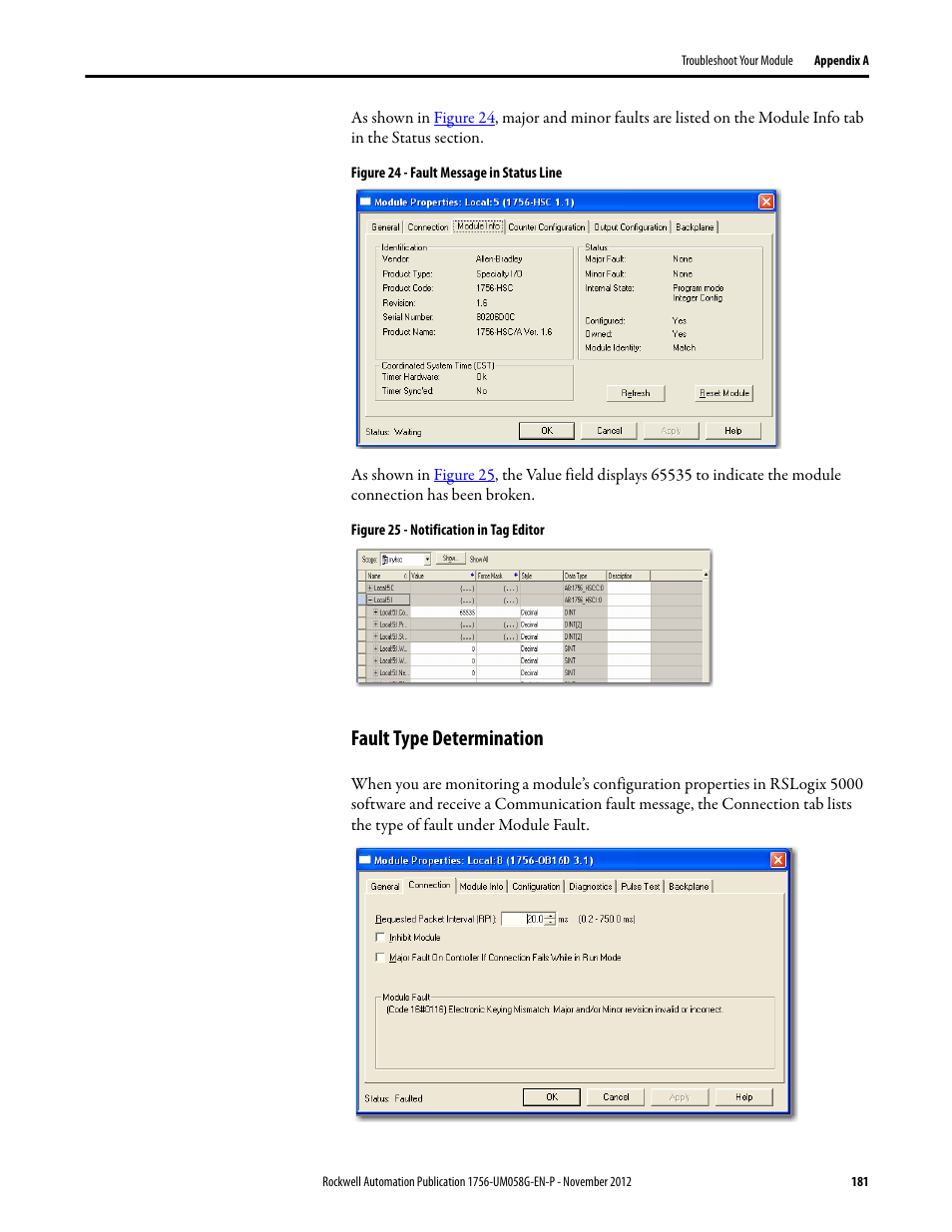 Fault type determination | Rockwell Automation 1756-XXXX ControlLogix Digital I/O Modules User Manual | Page 181 / 258