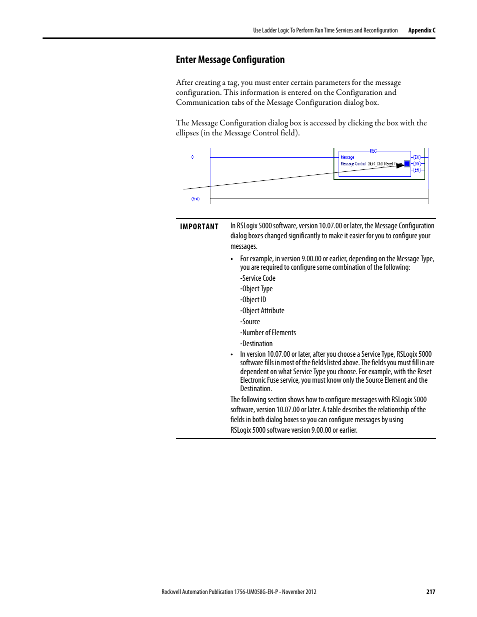 Enter message configuration | Rockwell Automation 1756-XXXX ControlLogix Digital I/O Modules User Manual | Page 217 / 258