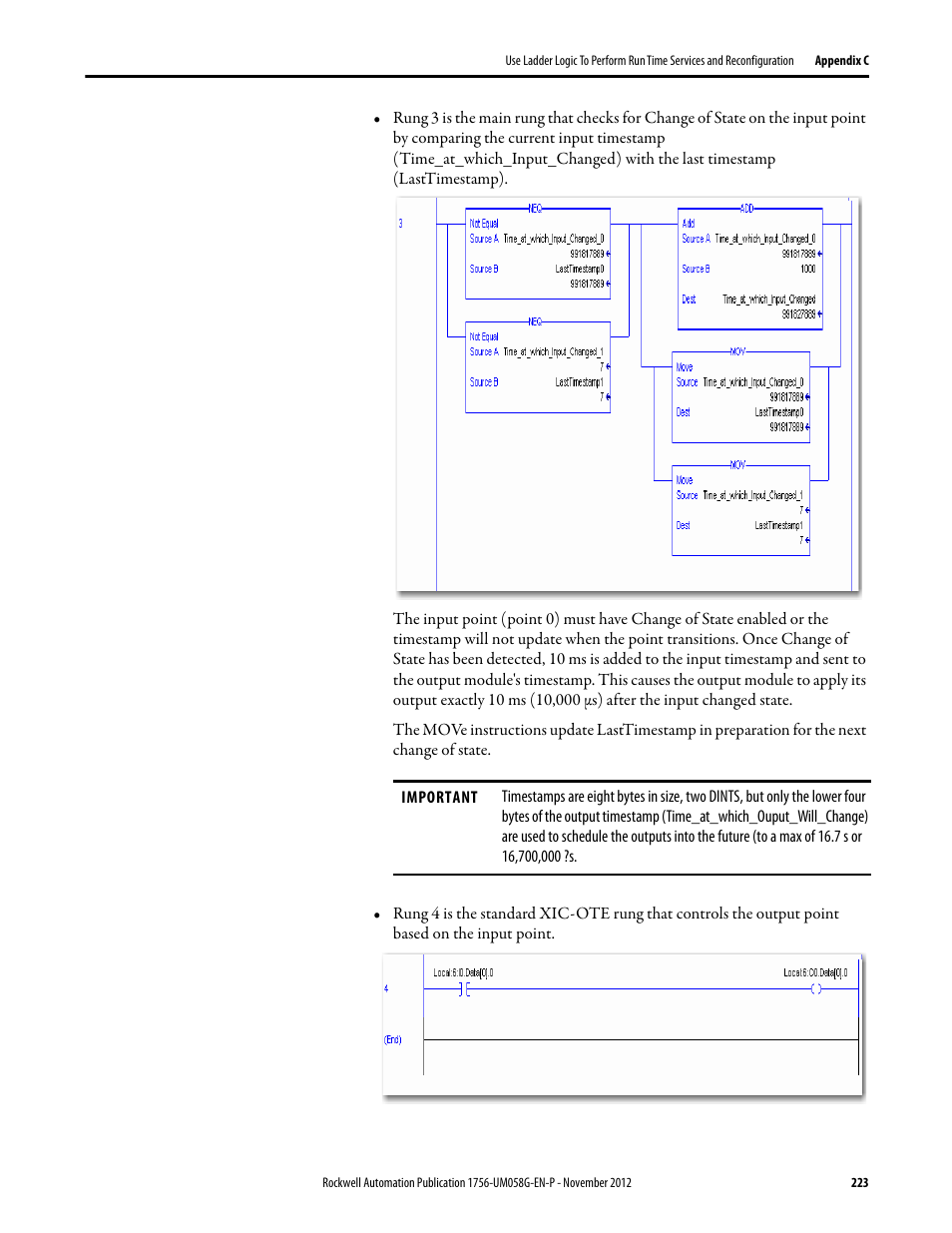 Rockwell Automation 1756-XXXX ControlLogix Digital I/O Modules User Manual | Page 223 / 258