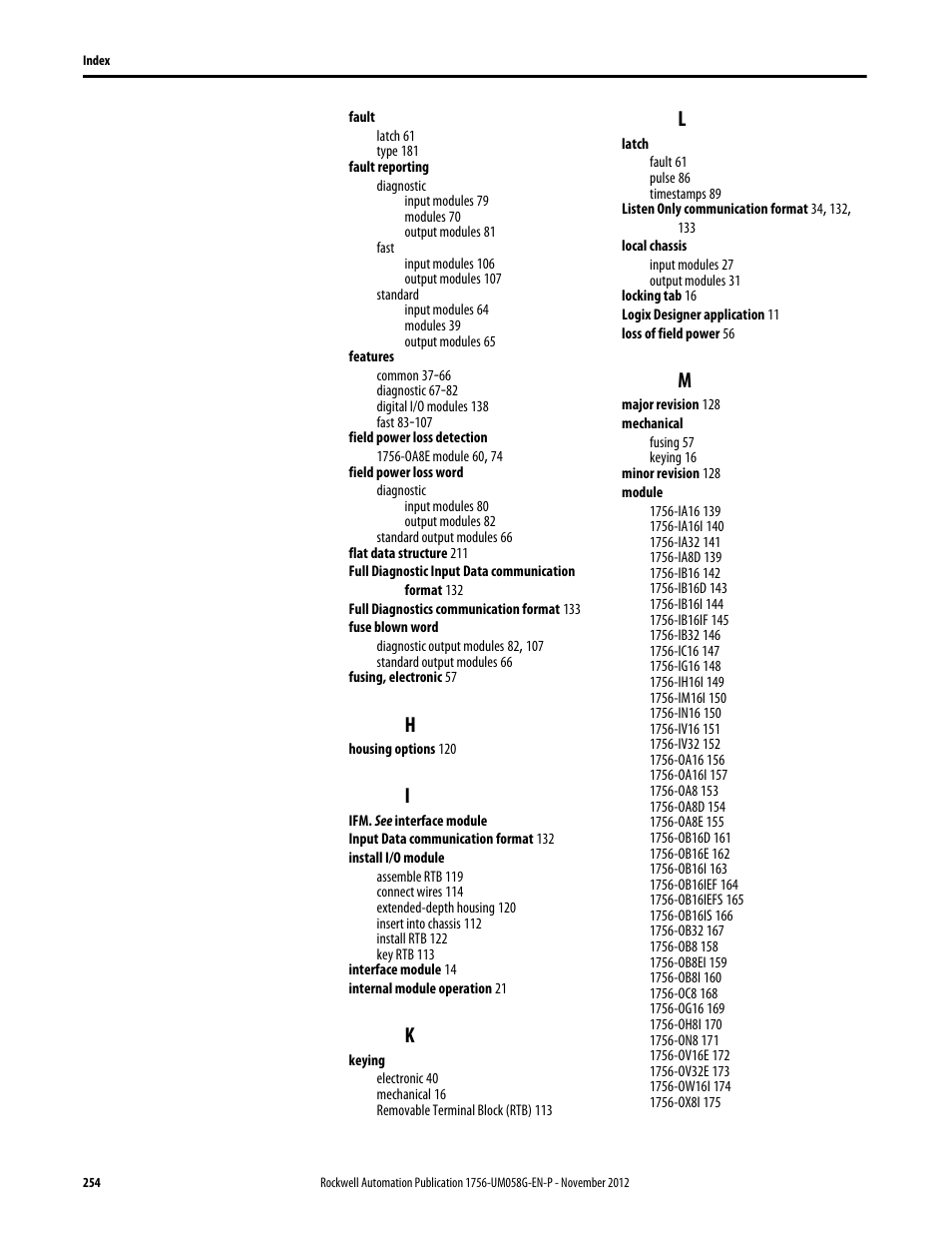 Rockwell Automation 1756-XXXX ControlLogix Digital I/O Modules User Manual | Page 254 / 258