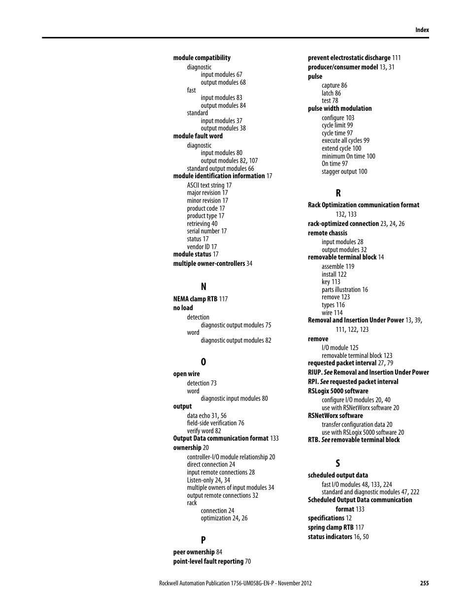 Rockwell Automation 1756-XXXX ControlLogix Digital I/O Modules User Manual | Page 255 / 258