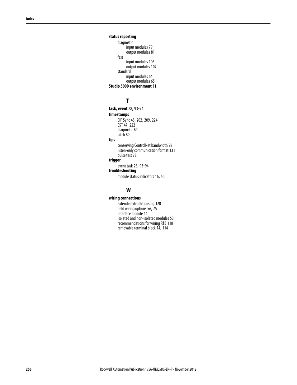 Rockwell Automation 1756-XXXX ControlLogix Digital I/O Modules User Manual | Page 256 / 258