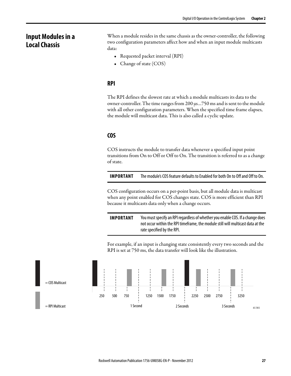 Input modules in a local chassis, Rpi cos | Rockwell Automation 1756-XXXX ControlLogix Digital I/O Modules User Manual | Page 27 / 258