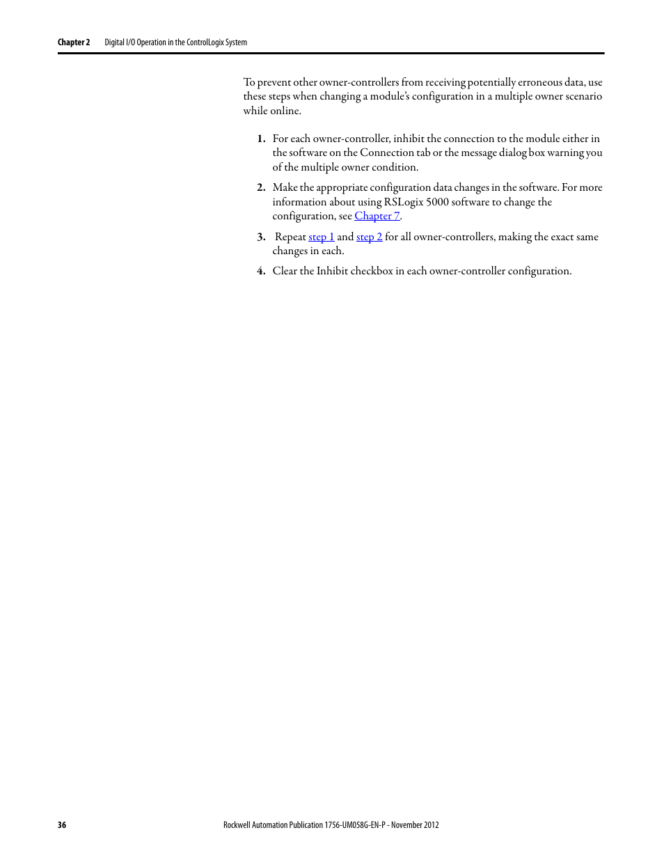 Rockwell Automation 1756-XXXX ControlLogix Digital I/O Modules User Manual | Page 36 / 258