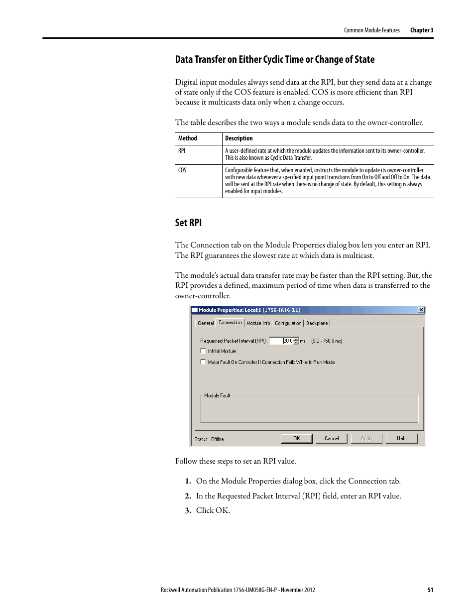 Set rpi | Rockwell Automation 1756-XXXX ControlLogix Digital I/O Modules User Manual | Page 51 / 258