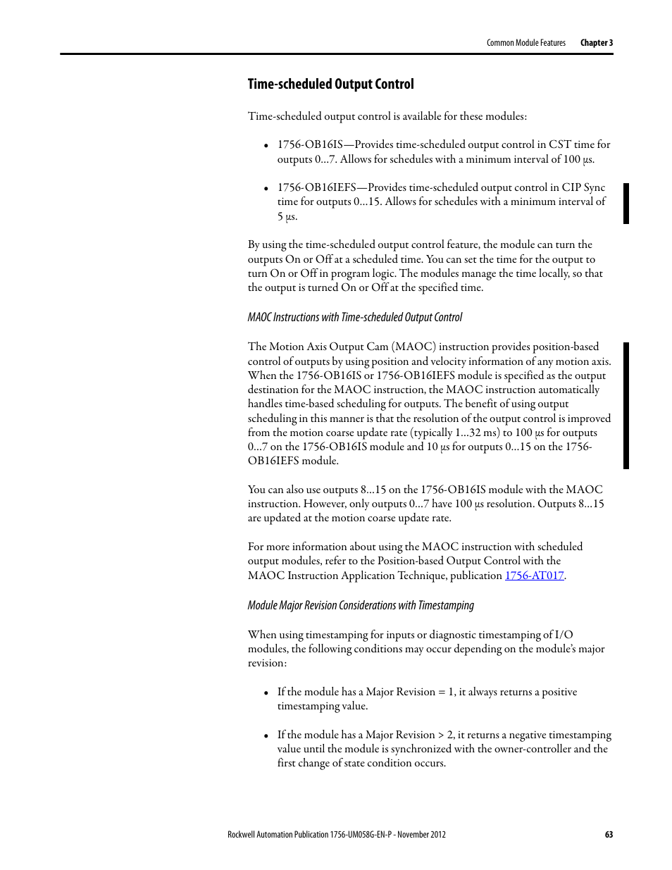 Time-scheduled output control | Rockwell Automation 1756-XXXX ControlLogix Digital I/O Modules User Manual | Page 63 / 258