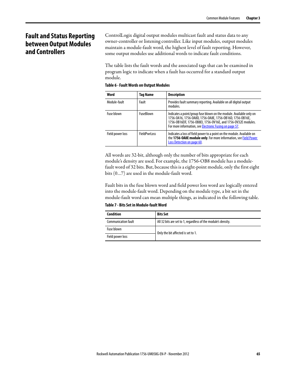 Rockwell Automation 1756-XXXX ControlLogix Digital I/O Modules User Manual | Page 65 / 258