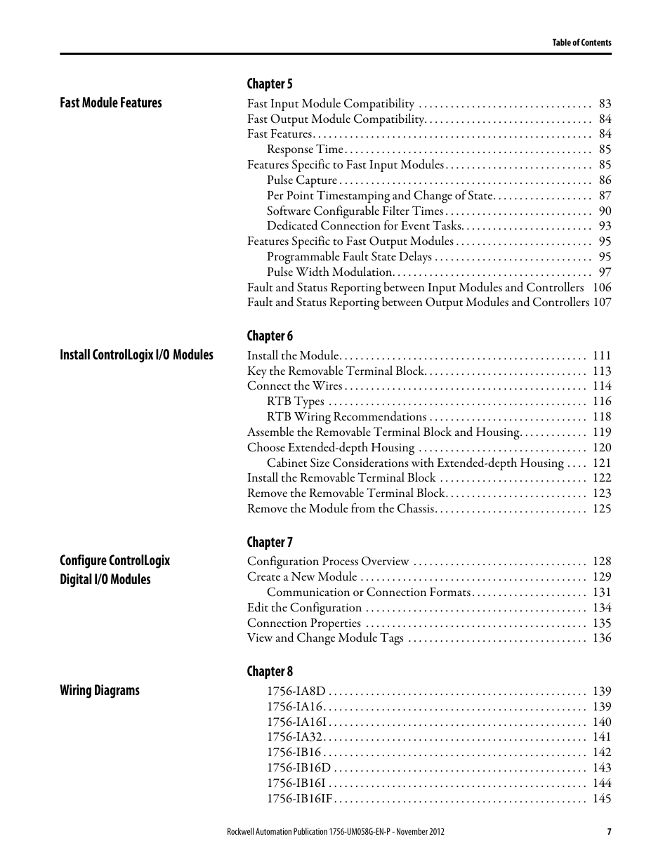 Rockwell Automation 1756-XXXX ControlLogix Digital I/O Modules User Manual | Page 7 / 258