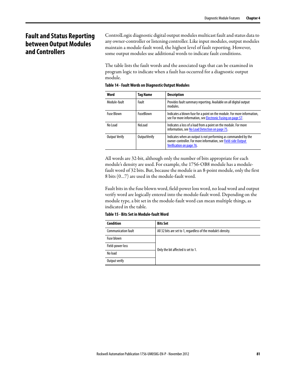 Rockwell Automation 1756-XXXX ControlLogix Digital I/O Modules User Manual | Page 81 / 258