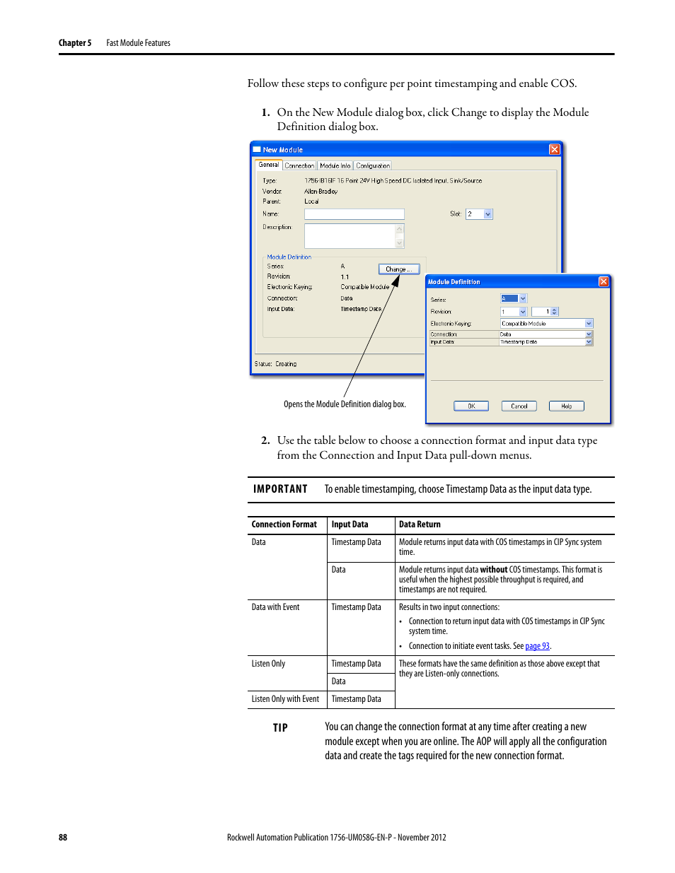 Rockwell Automation 1756-XXXX ControlLogix Digital I/O Modules User Manual | Page 88 / 258