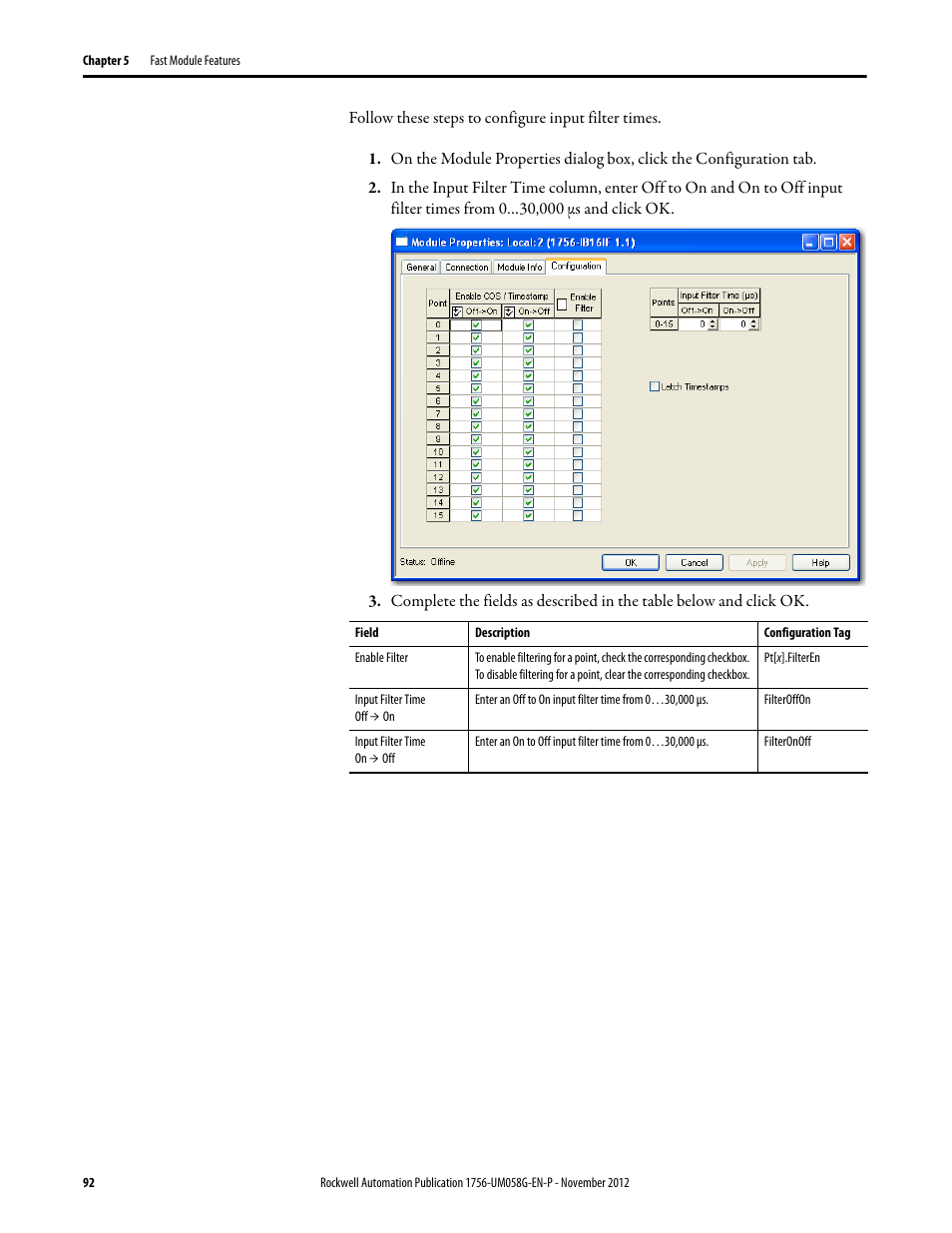 Rockwell Automation 1756-XXXX ControlLogix Digital I/O Modules User Manual | Page 92 / 258