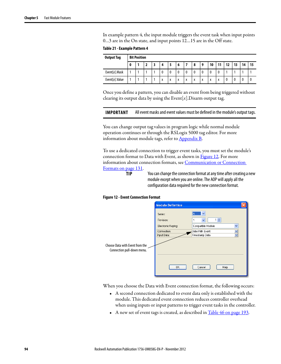 Rockwell Automation 1756-XXXX ControlLogix Digital I/O Modules User Manual | Page 94 / 258