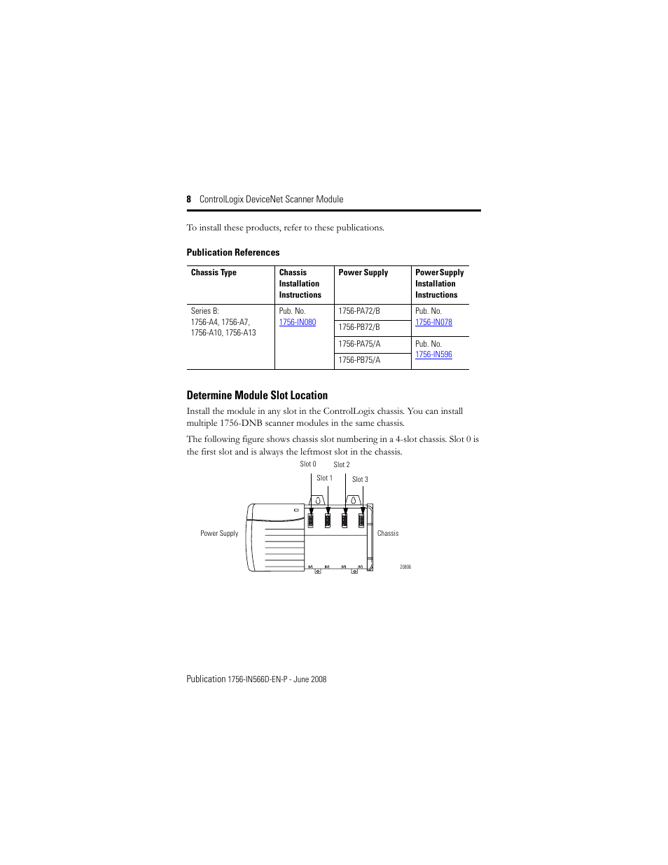 Determine module slot location | Rockwell Automation 1756-DNB ControlLogix DeviceNet Scanner Module Installation Instructions User Manual | Page 8 / 48