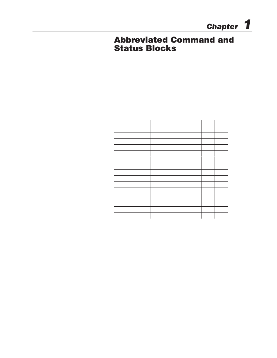 Abbreviated command and status blocks, Chapter contents, Chapter | Rockwell Automation 1771-QI,D17716.5.126 PLASTIC MOLD.MODULE User Manual | Page 11 / 153