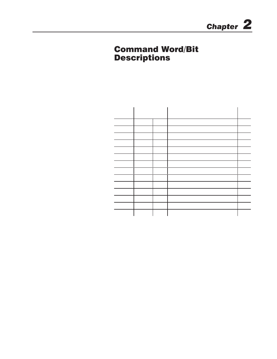 Chapter 2 -command word/bit descritions, List of data words, Command word/bit descriptions | Chapter | Rockwell Automation 1771-QI,D17716.5.126 PLASTIC MOLD.MODULE User Manual | Page 33 / 153