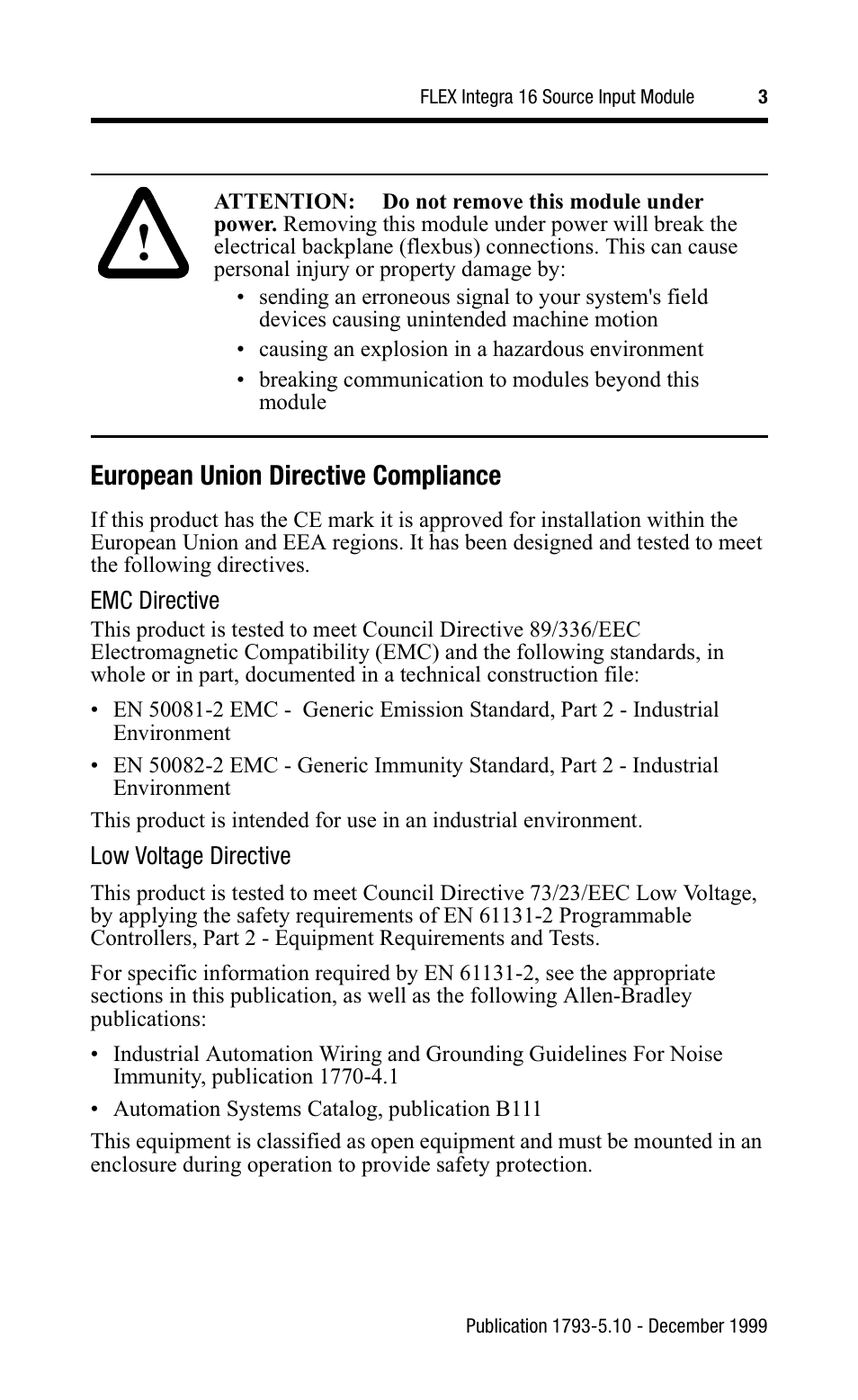 European union directive compliance | Rockwell Automation 1793-IV16 Flex Integra Input Module Install Inst User Manual | Page 3 / 12