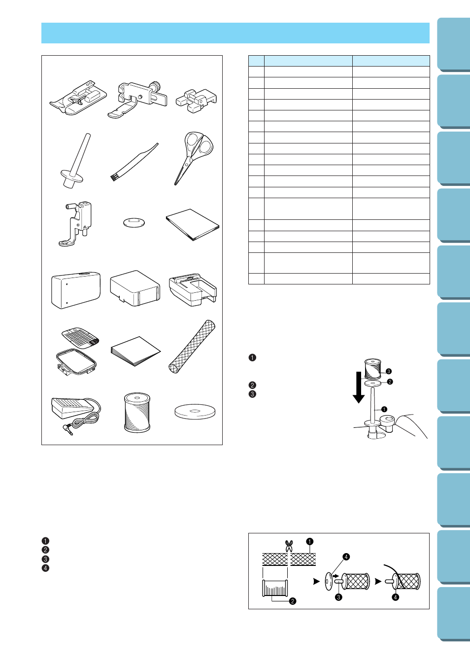 Other included accessories | Brother PE 300S User Manual | Page 10 / 111
