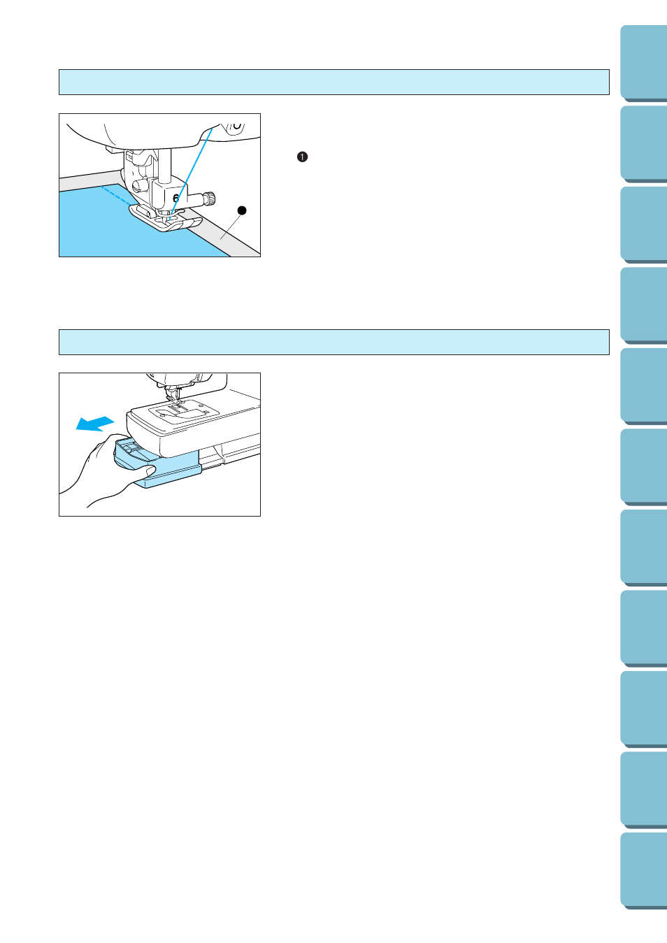 Sewing thin fabric using the free arm | Brother PE 300S User Manual | Page 42 / 111