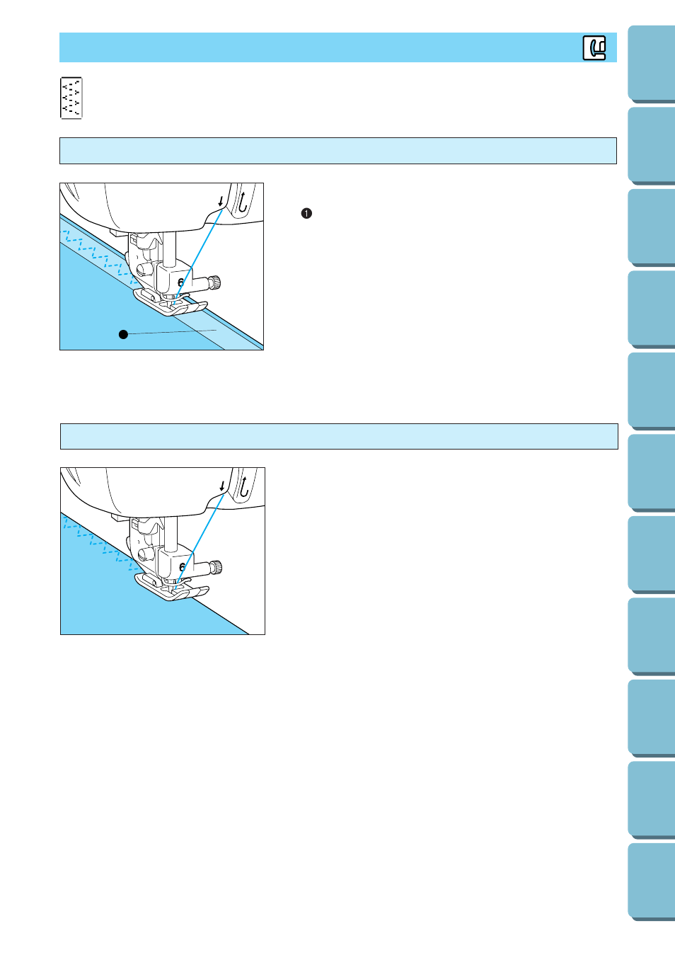Dotted zigzag, Attaching elastic bands overcasting | Brother PE 300S User Manual | Page 46 / 111