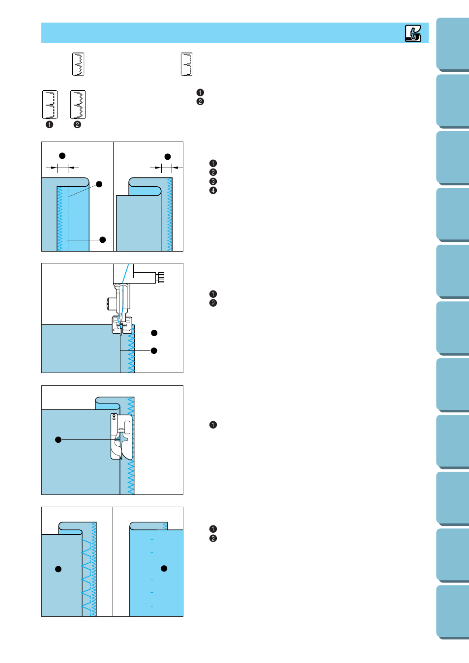 Blind hem stitches | Brother PE 300S User Manual | Page 49 / 111