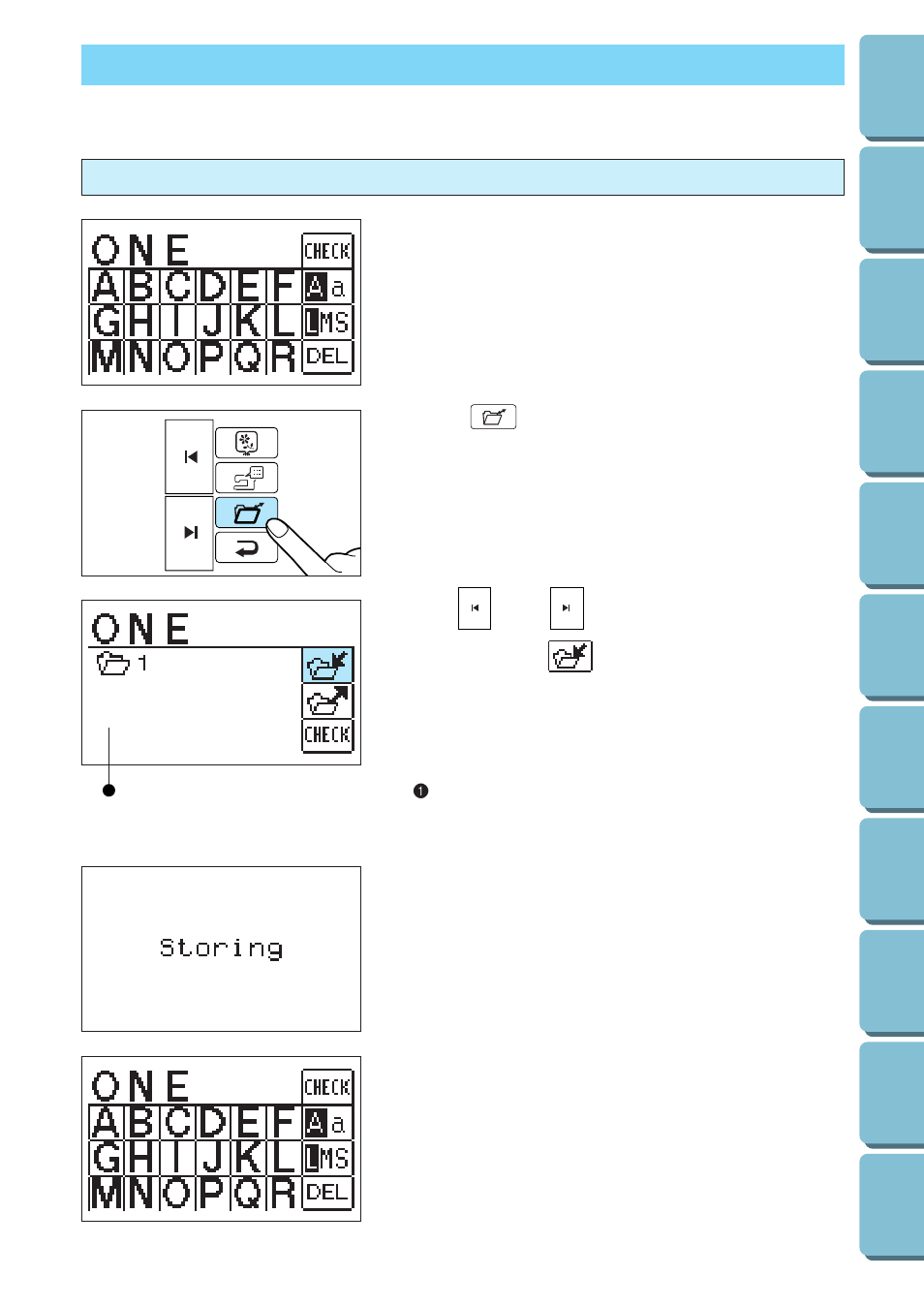 Memory, Saving groups of characters | Brother PE 300S User Manual | Page 98 / 111