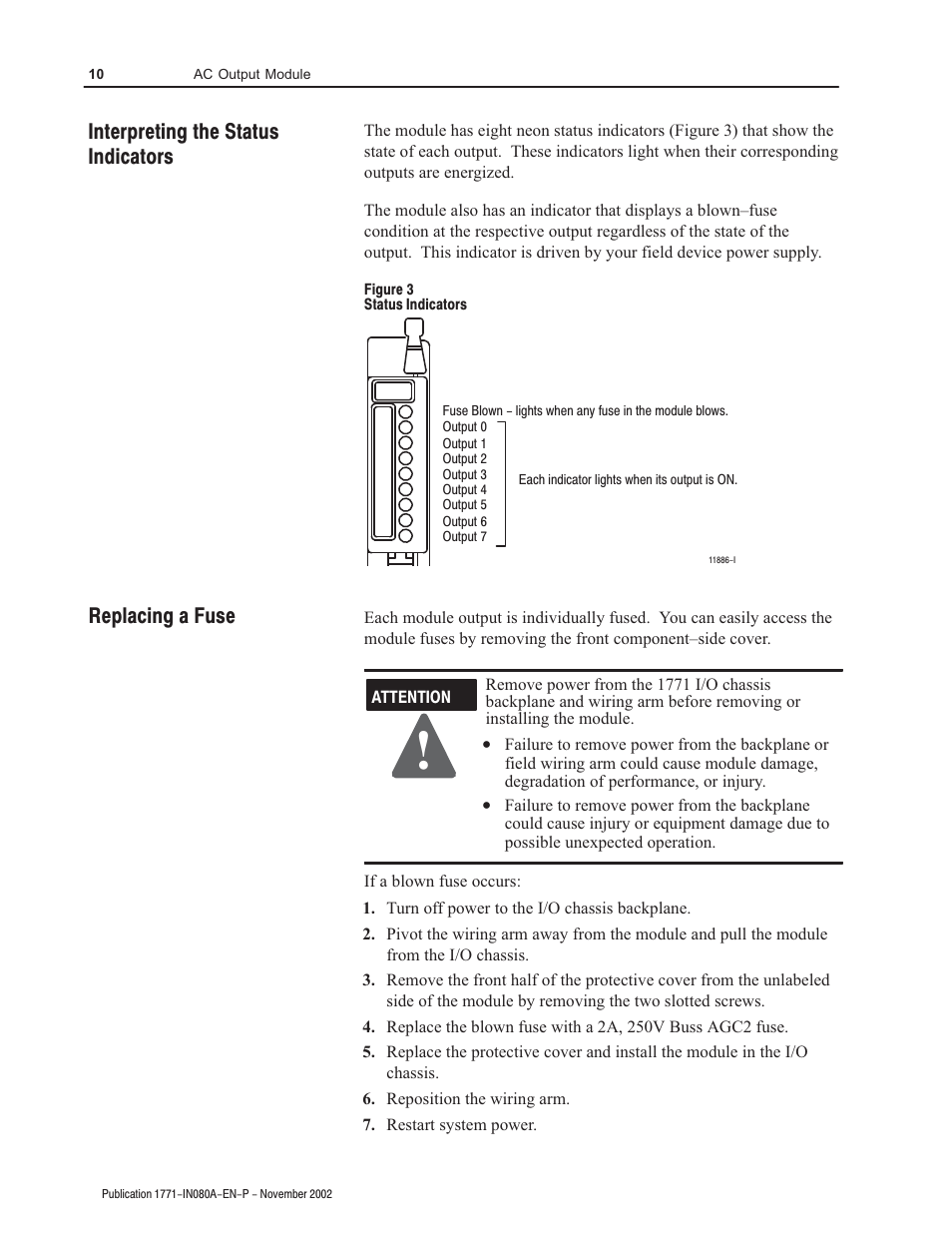 Rockwell Automation 1771-OA AC (120V) Output Module User Manual | Page 10 / 12