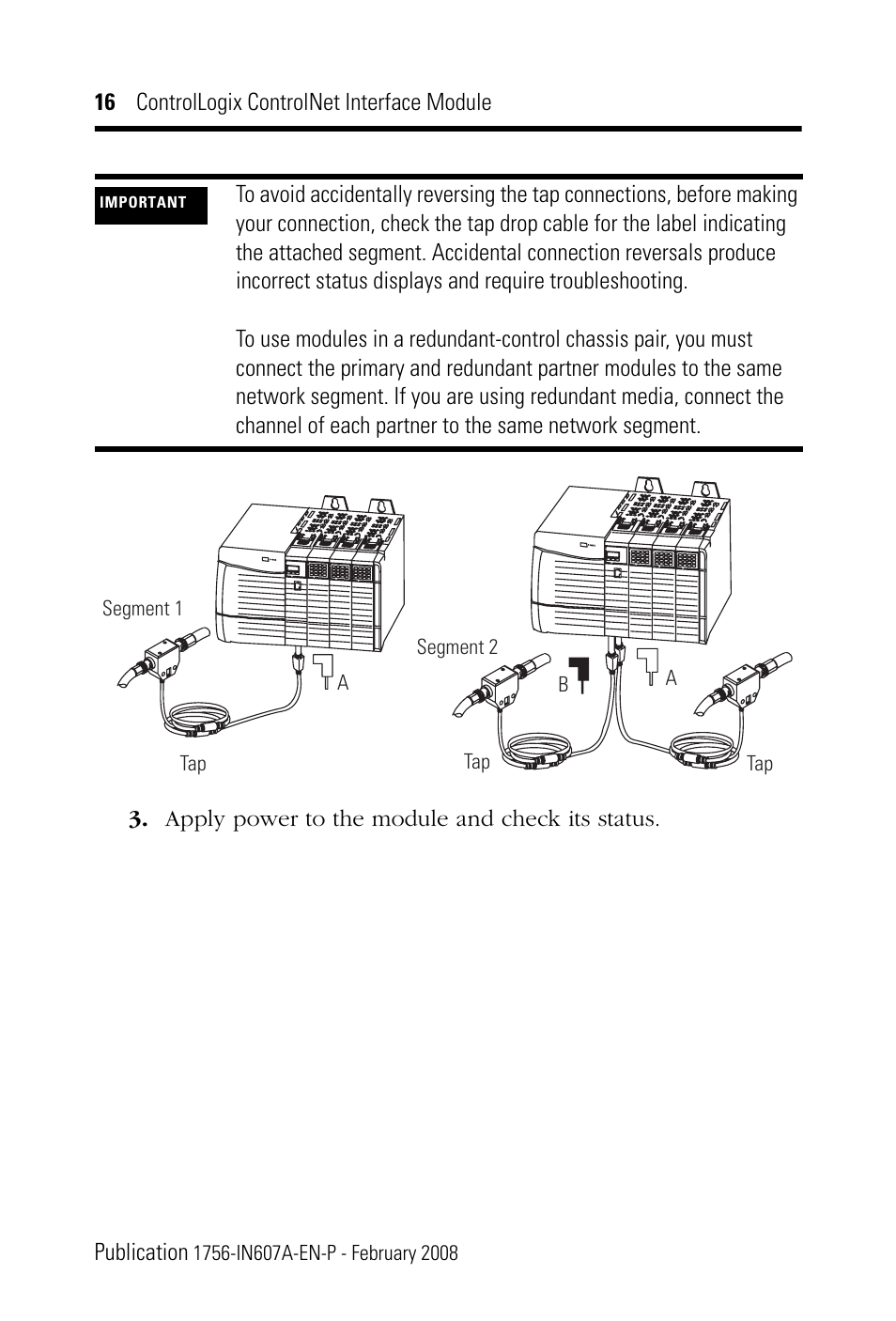 Rockwell Automation 1756-CN2_CN2R, Series B ControlLogix ControlNet Interface Module User Manual | Page 16 / 36