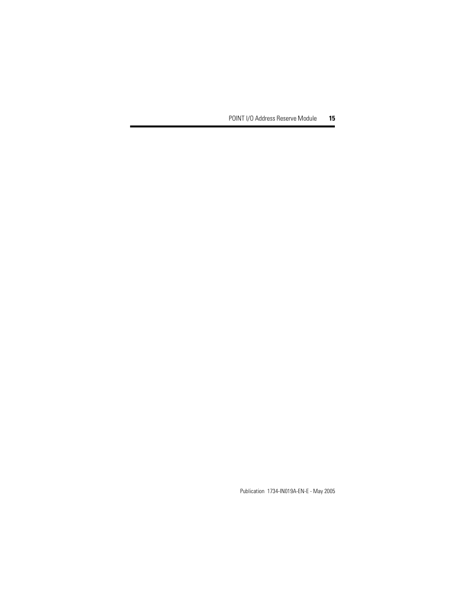 Rockwell Automation 1734-ARM POINT I/O Address Reserve Module User Manual | Page 15 / 16