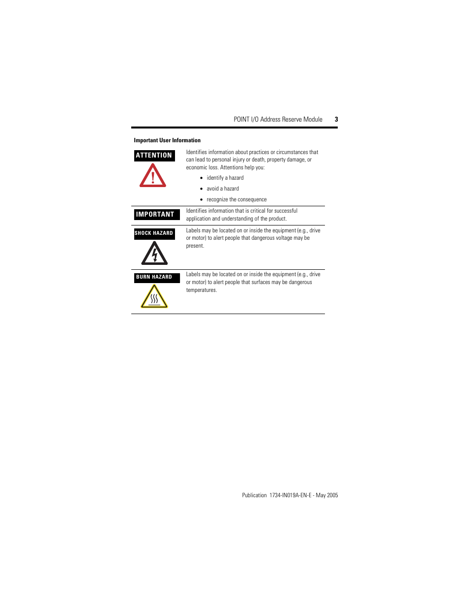 Rockwell Automation 1734-ARM POINT I/O Address Reserve Module User Manual | Page 3 / 16