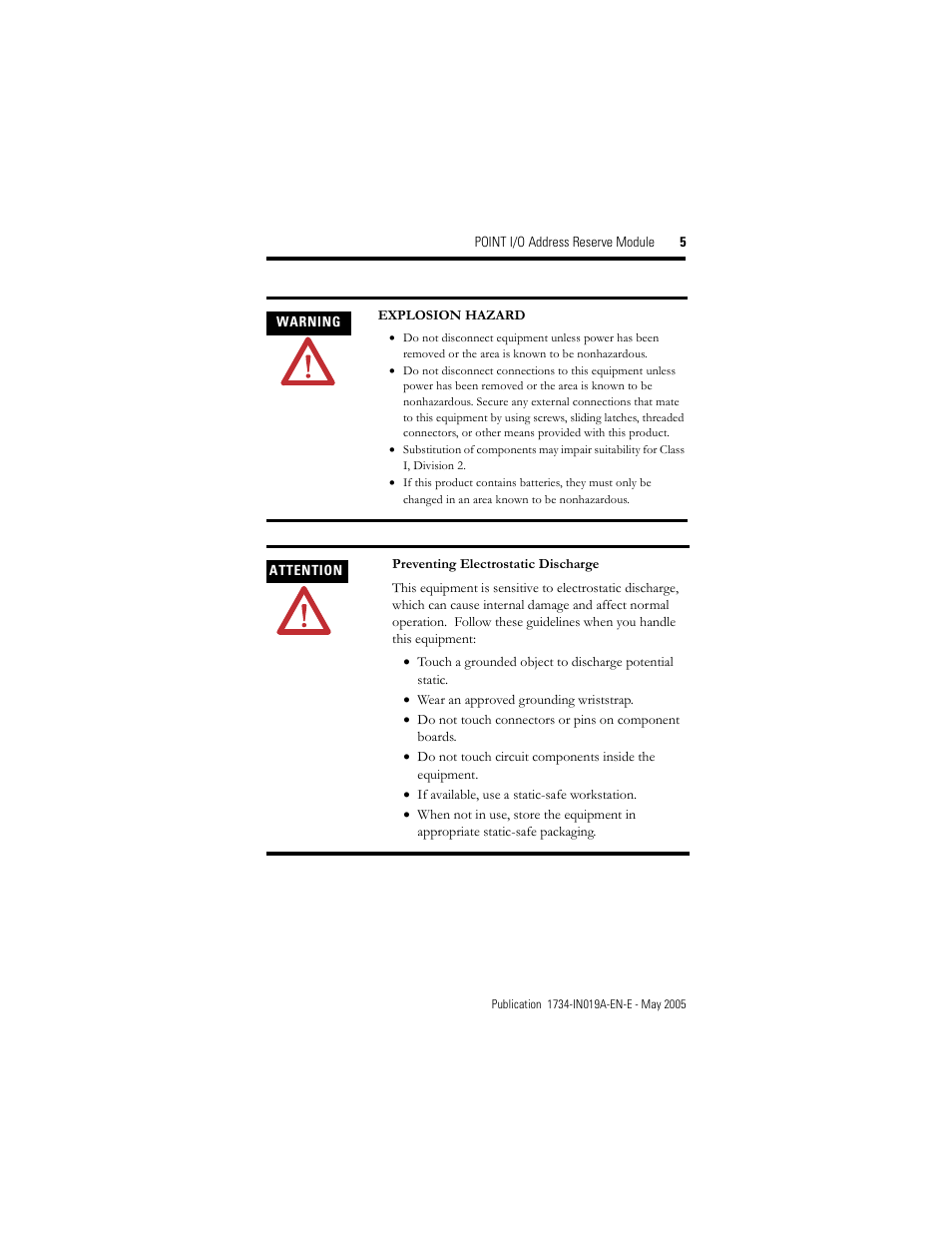 Rockwell Automation 1734-ARM POINT I/O Address Reserve Module User Manual | Page 5 / 16