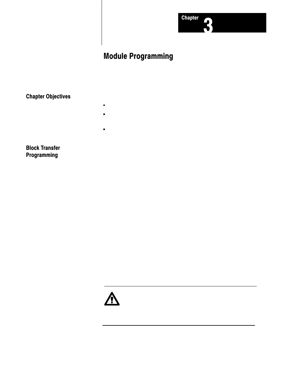 3 - module programming, Module programming | Rockwell Automation 1771-IFE , D17716.5.90 USER MNL. ANALOG INPUT Module User Manual | Page 25 / 63