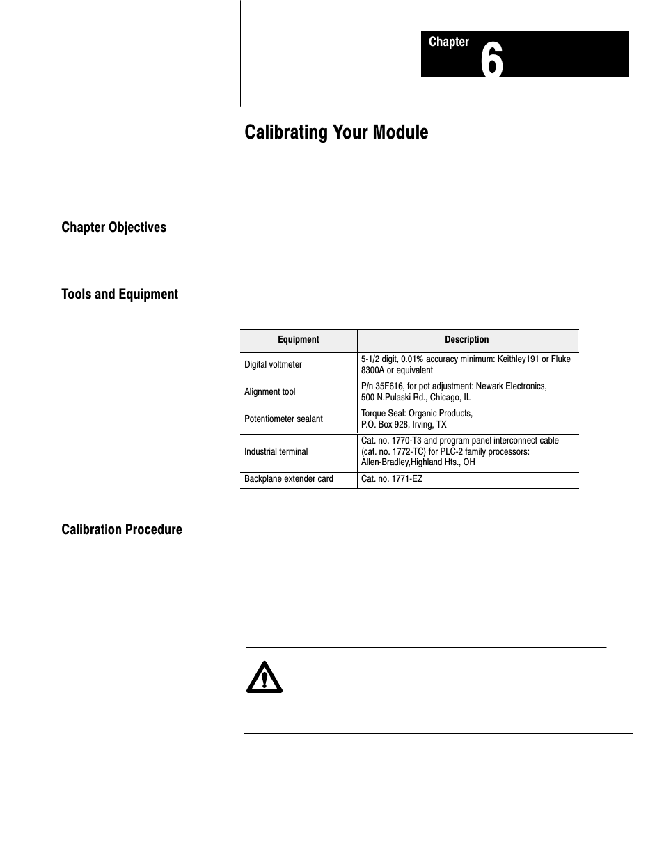 6 - calibrating your module, Calibrating your module | Rockwell Automation 1771-IFE , D17716.5.90 USER MNL. ANALOG INPUT Module User Manual | Page 41 / 63
