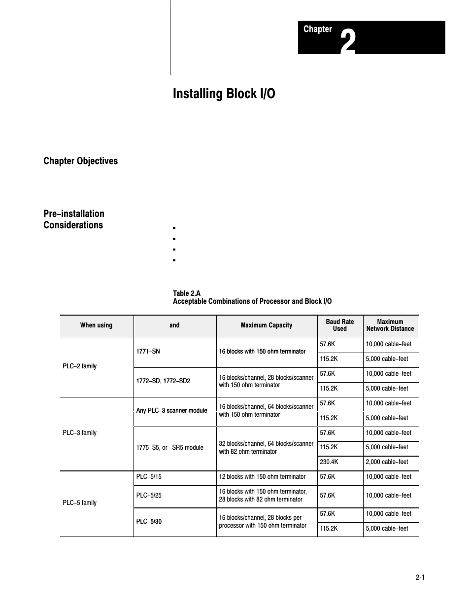 2 - installing block i/o, Chapter objectives, Pre-installation considerations | Installing block i/o, Chapter objectives pre-installation considerations | Rockwell Automation 1791-IOBB USER MANUAL User Manual | Page 10 / 34