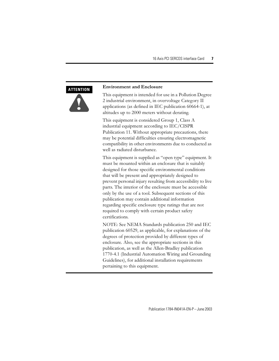 Rockwell Automation 1784-PM16SE 16 Axis PCI SERCOS interface Card Installation Instructions User Manual | Page 7 / 28
