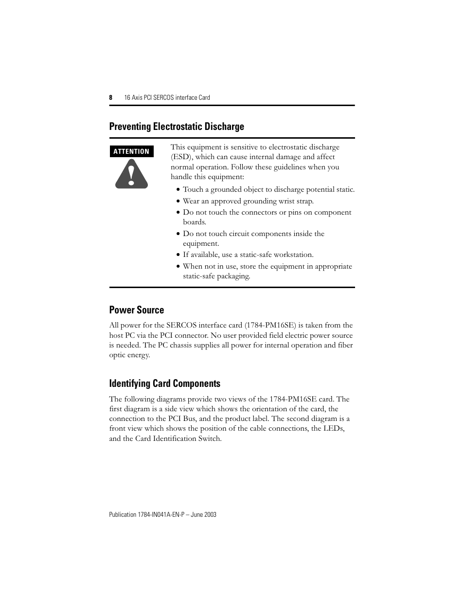 Rockwell Automation 1784-PM16SE 16 Axis PCI SERCOS interface Card Installation Instructions User Manual | Page 8 / 28